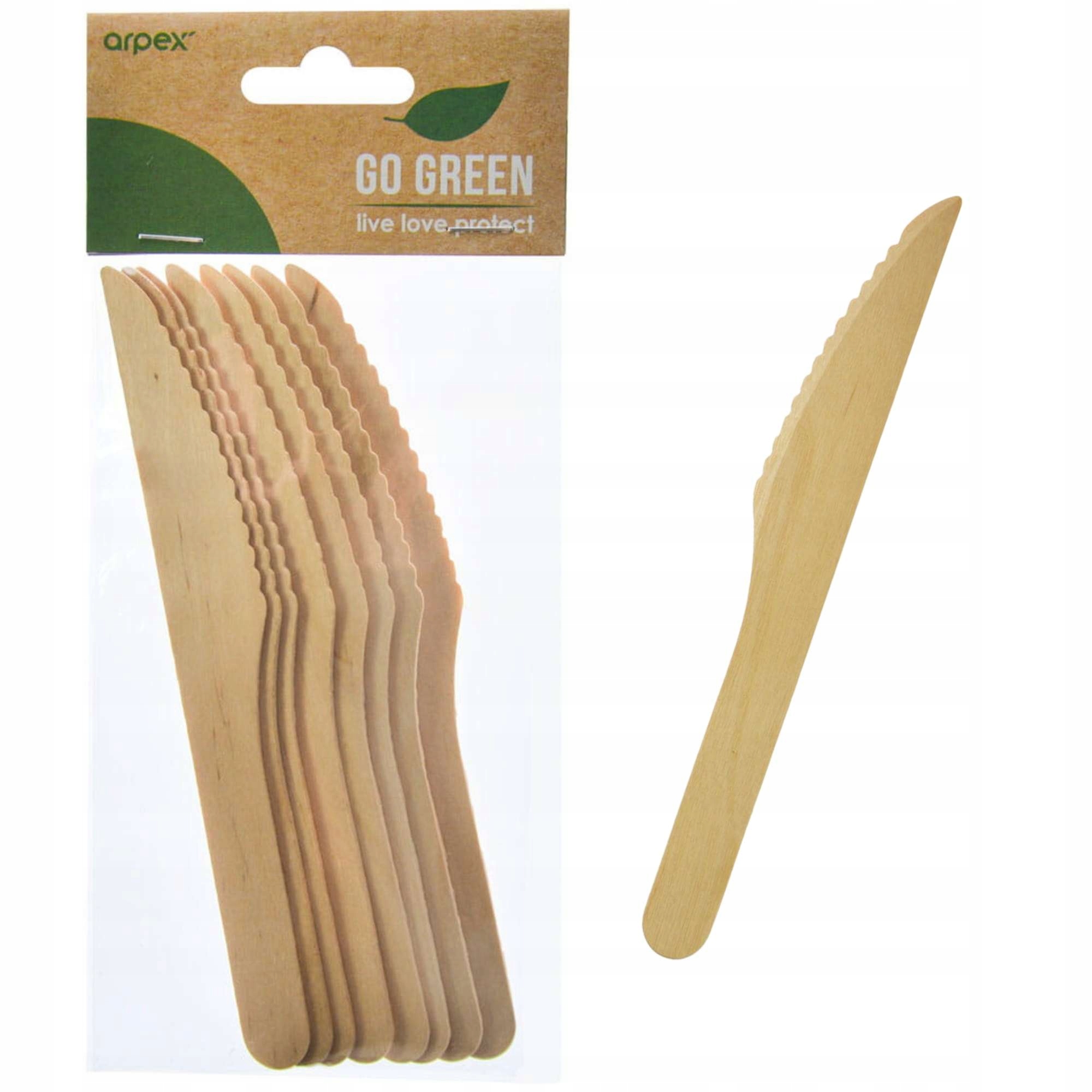 

Noże Drewniane Jednorazowe Eko Grill Mocne 8szt