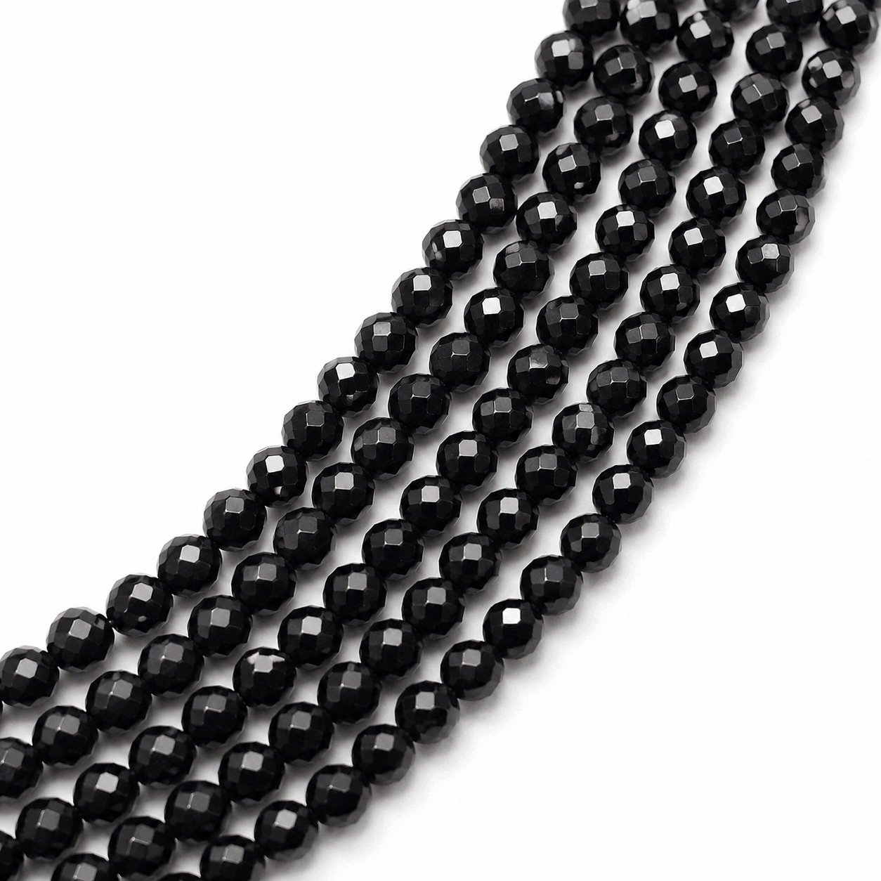 Spinel černý fazetovaný 3mm šňůra/+-120 Ks