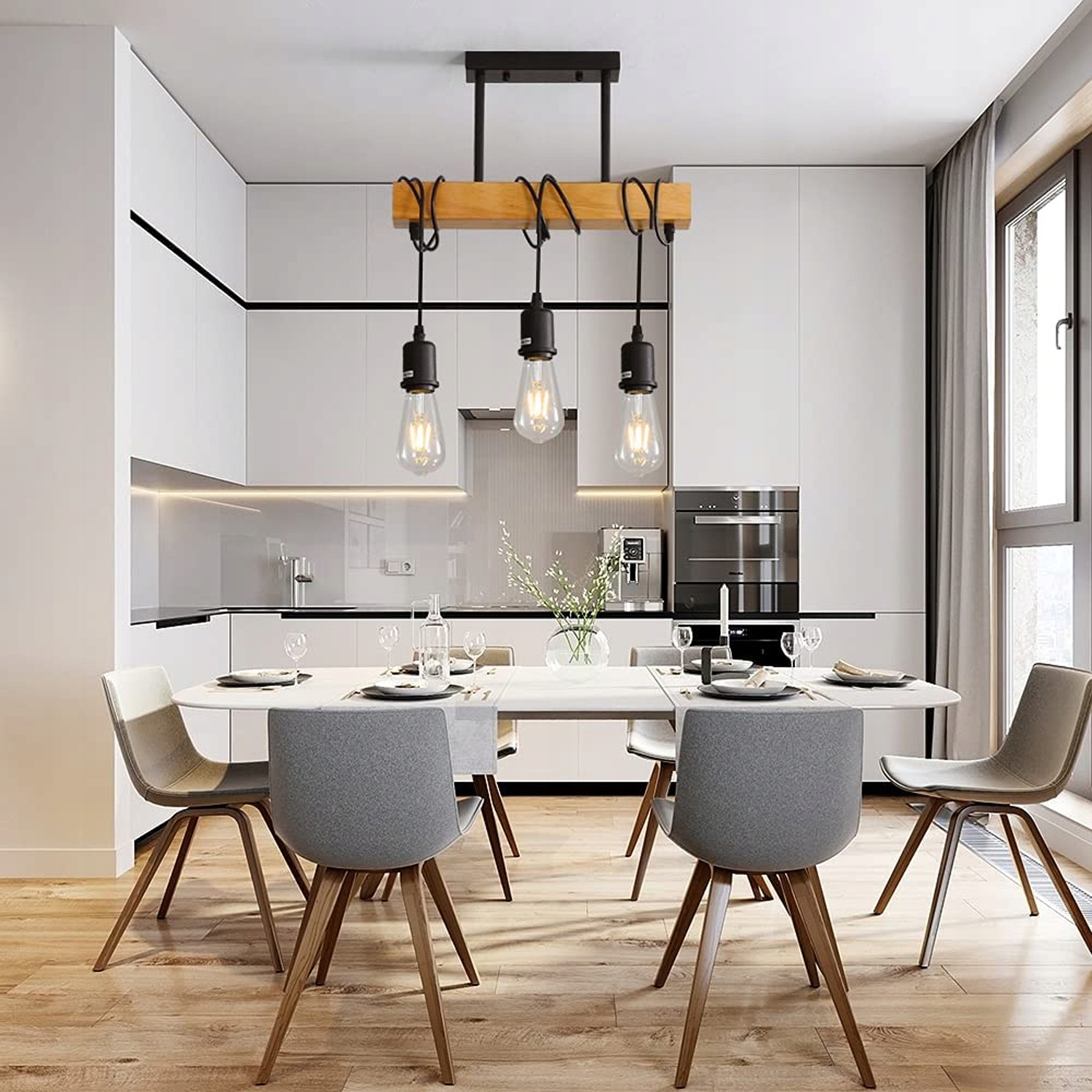 Lampa wisząca TOOLIGHT Line 3 -punkty światła E27