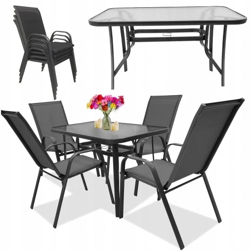 MEBLE OGRODOWE WYPRZEDAŻ 6 x KRZESŁO + DUŻY STÓŁ ZESTAW TARASOWY RODZINNY Rodzaj inny