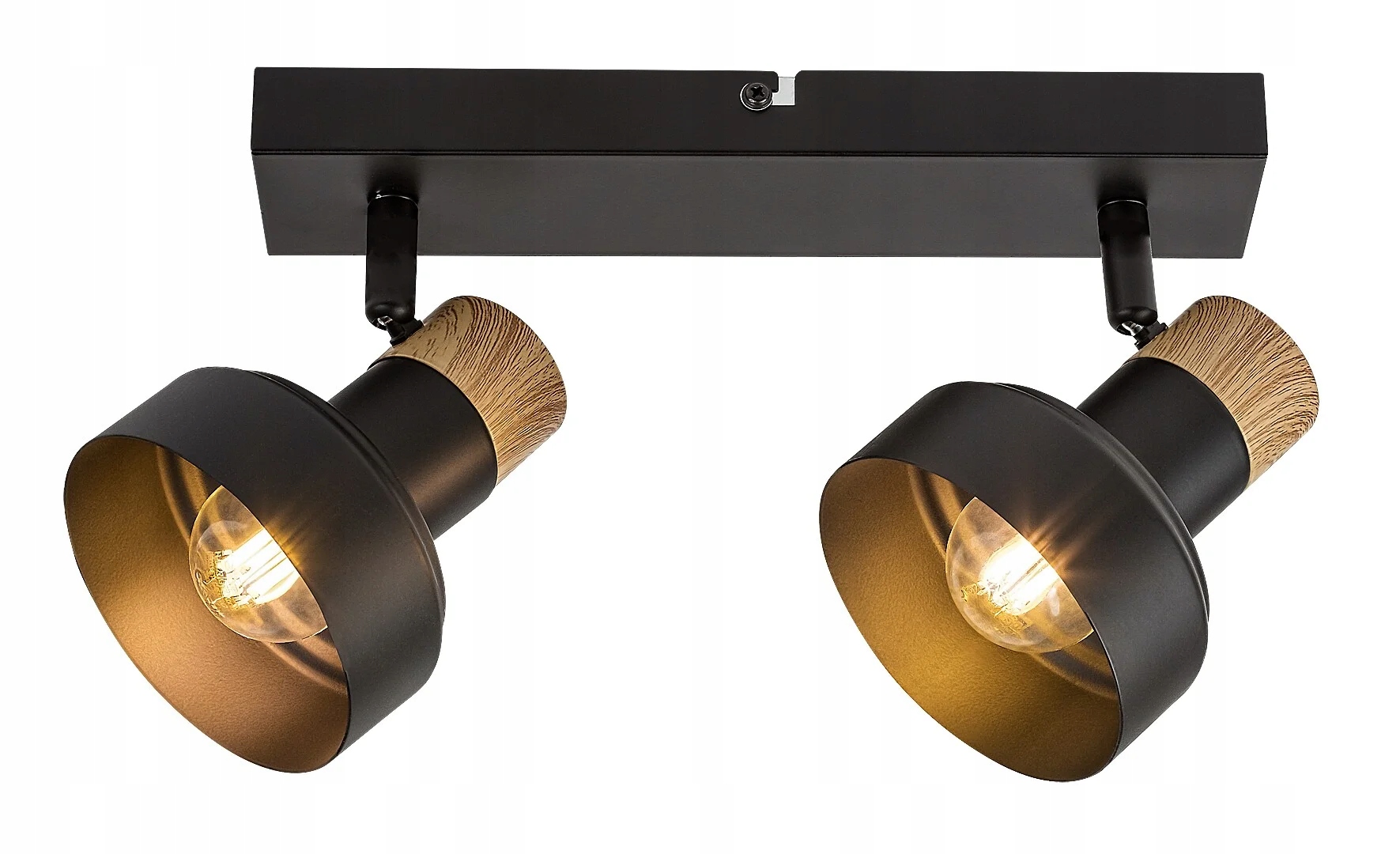 Rabalux Saskia Stropná lampa čierna severská s drevenými prvkami