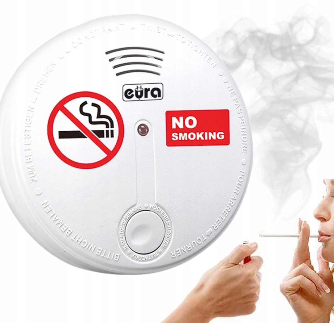 

Czujka Czujnik Dymu Papierosowego na Baterie Led