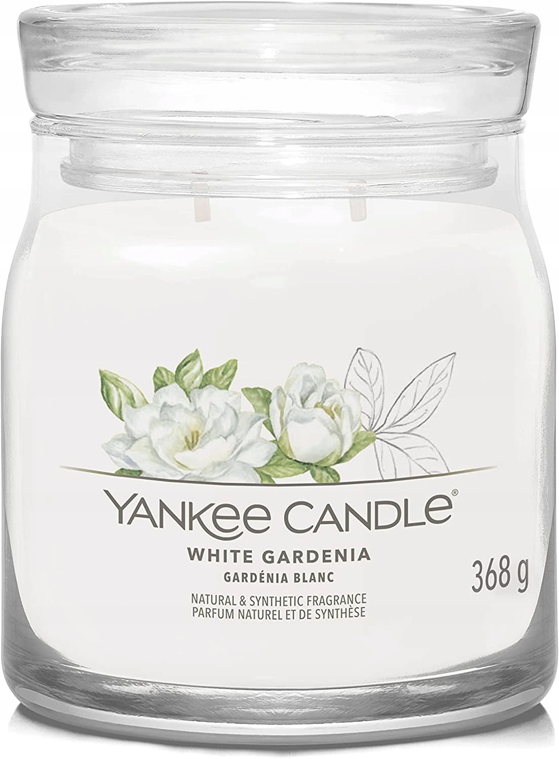 Yankee Candle vonná svíčka Signature ve skle střední White Gardenia 368g