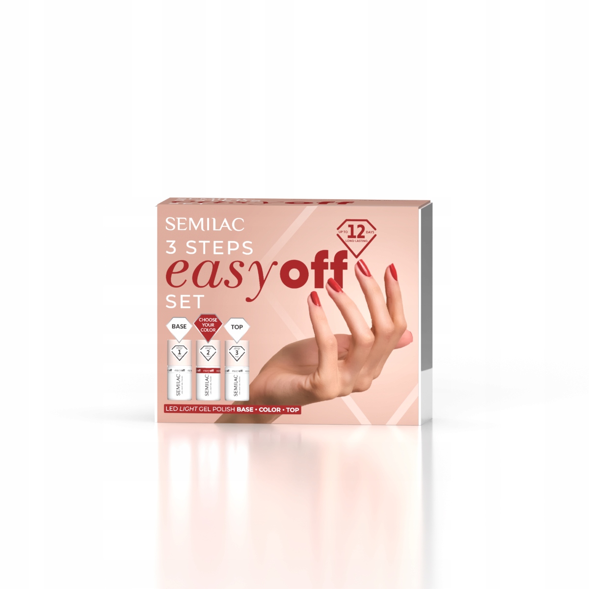 Semilac Sada 3 kroků Easy Off Set s barvou dle výběru