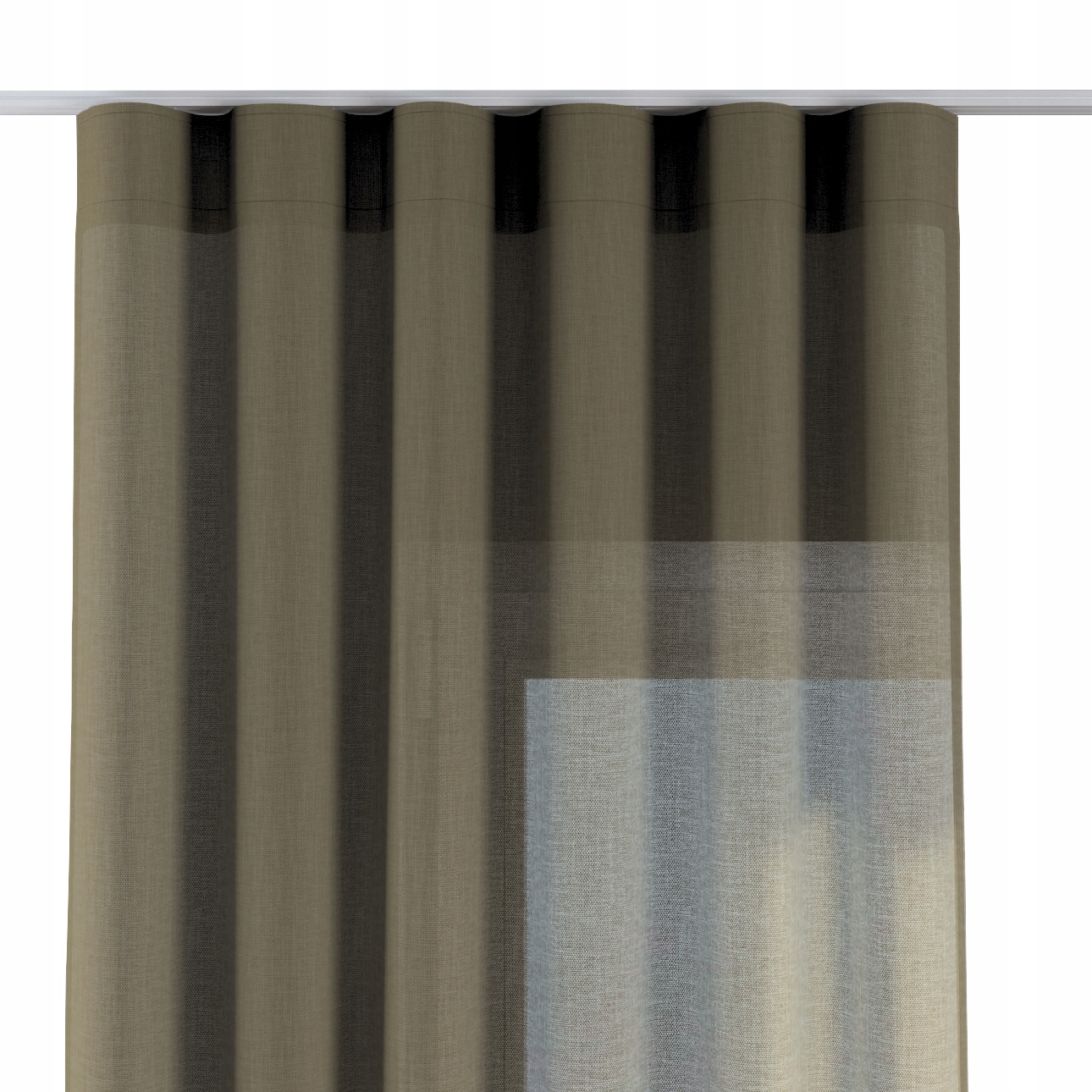 Záves na páske wave 130 x 245 cm, hnedý