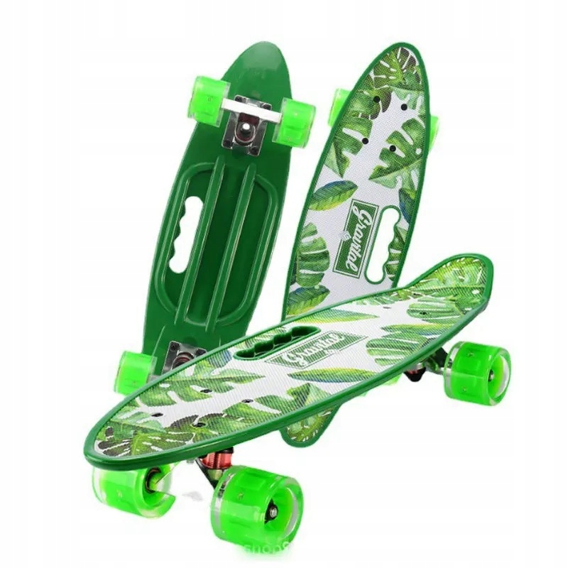 FISZKA DESKOROLKA DLA DZIECI ŚWIECĄCE KOŁA LED 59CM SOLIDNA SPACE ABEC7 RGB Szerokość decku 16 cm