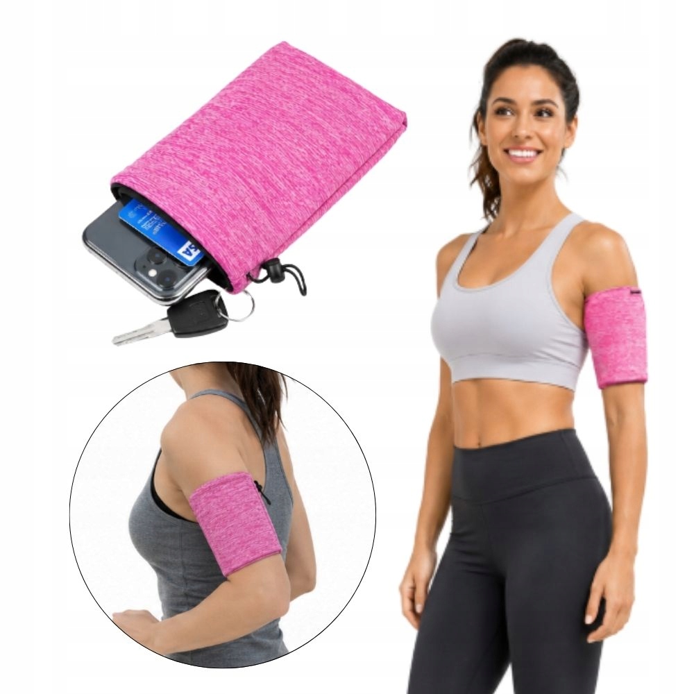 Running Armband Na Telefon Opaska Do Biegania Na Ramię Fitness r. XL Różowa