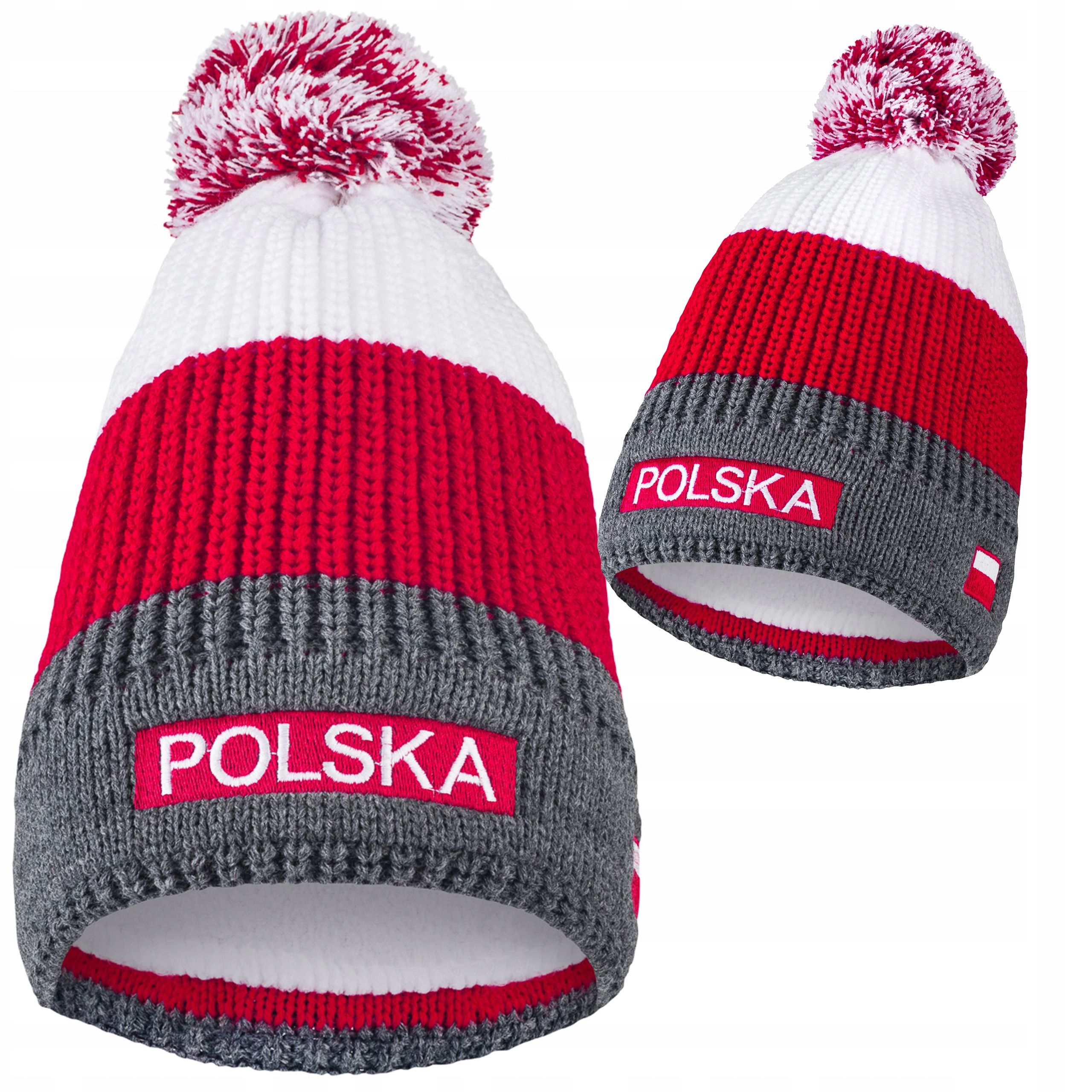 

Czapka z pomponem Polski Kibic polar termoaktywny