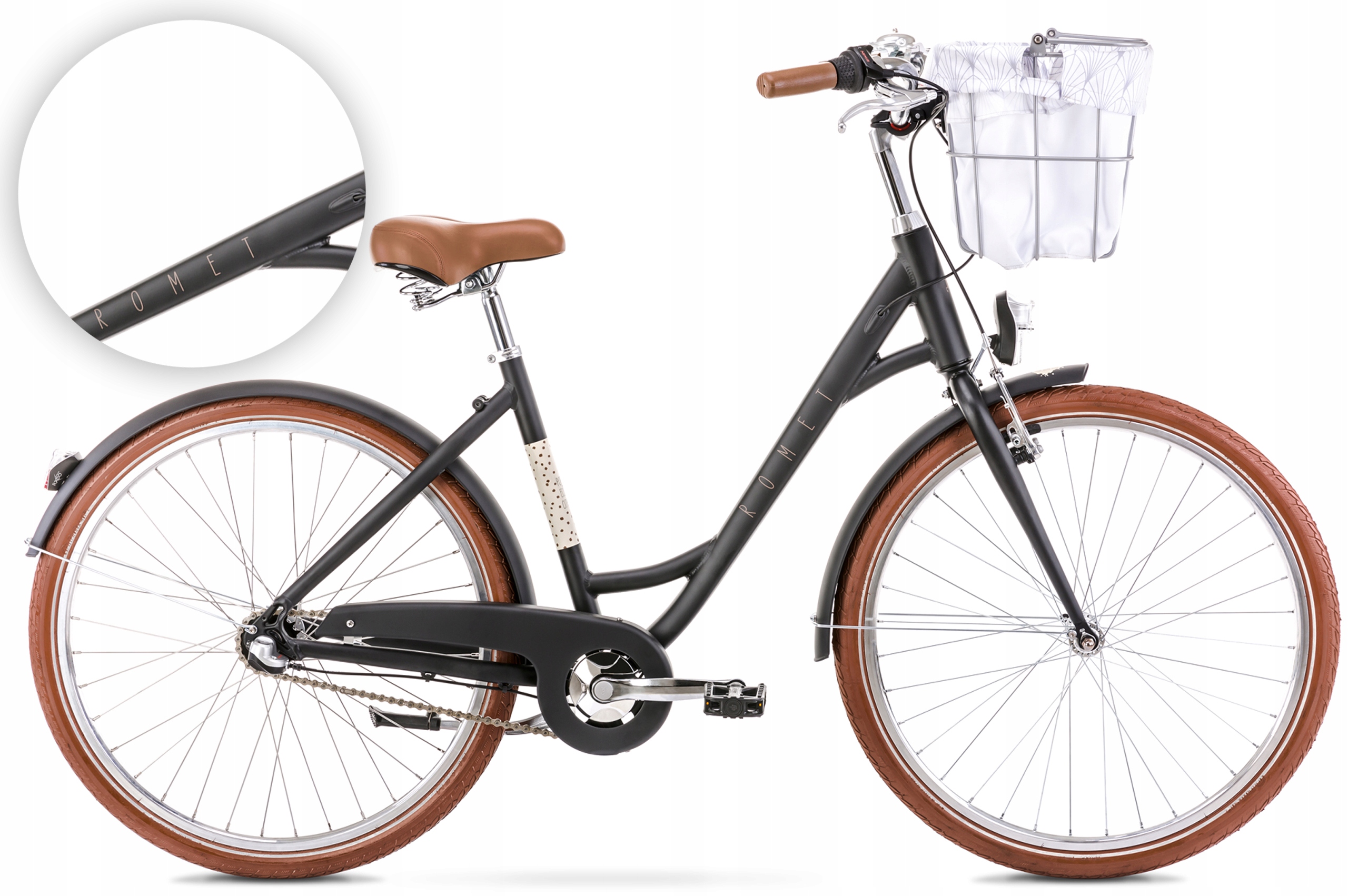 Rower miejski 28" Romet Pop Art Eco rama M 18" czarny koszyk R25