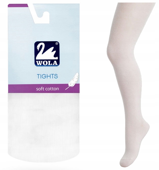 WOLA RAJSTOPY SOFT GŁADKIE BAWEŁNA 128/134 BIAŁY