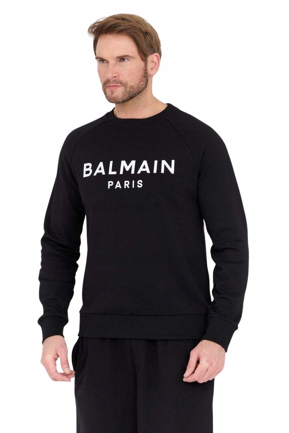 Balmain Černá pánská mikina s velkým bílým logem XL