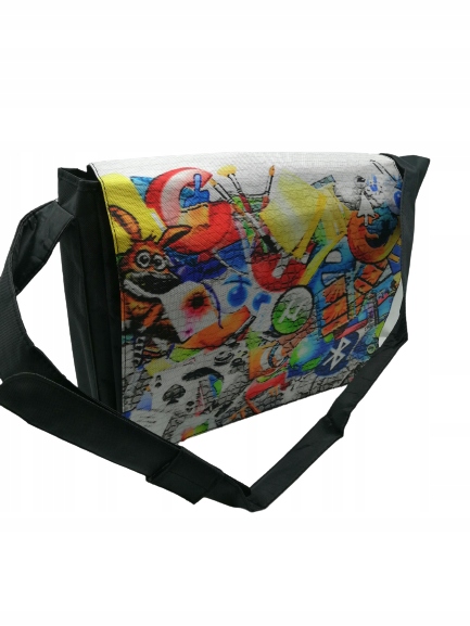 TORBA NA RAMIĘ AKTÓWKA LAPTOP 17,3 CAL WZÓR IKONY