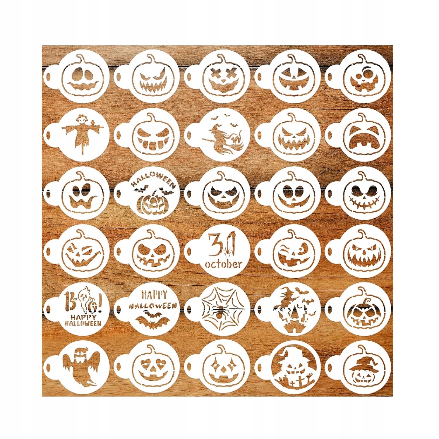 Levně 30 X Šablony Na Zdobení Kávy Halloween Ozdoba Dortů Latte Cukr Dýně