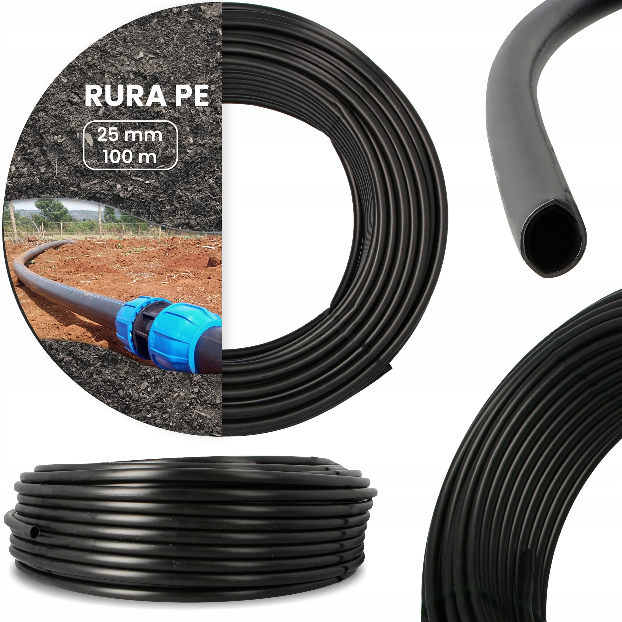 

Rura Montażowa Wąż Pe 25 Wody Nawadniania 100m