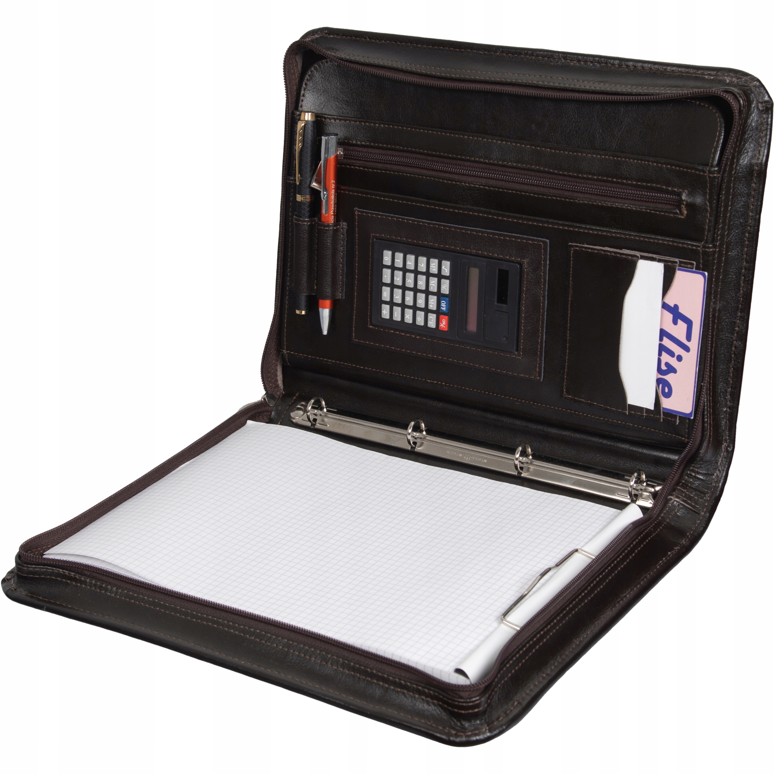 Organizer Aktówka A4 kalkulator BWS04 skóra czek.