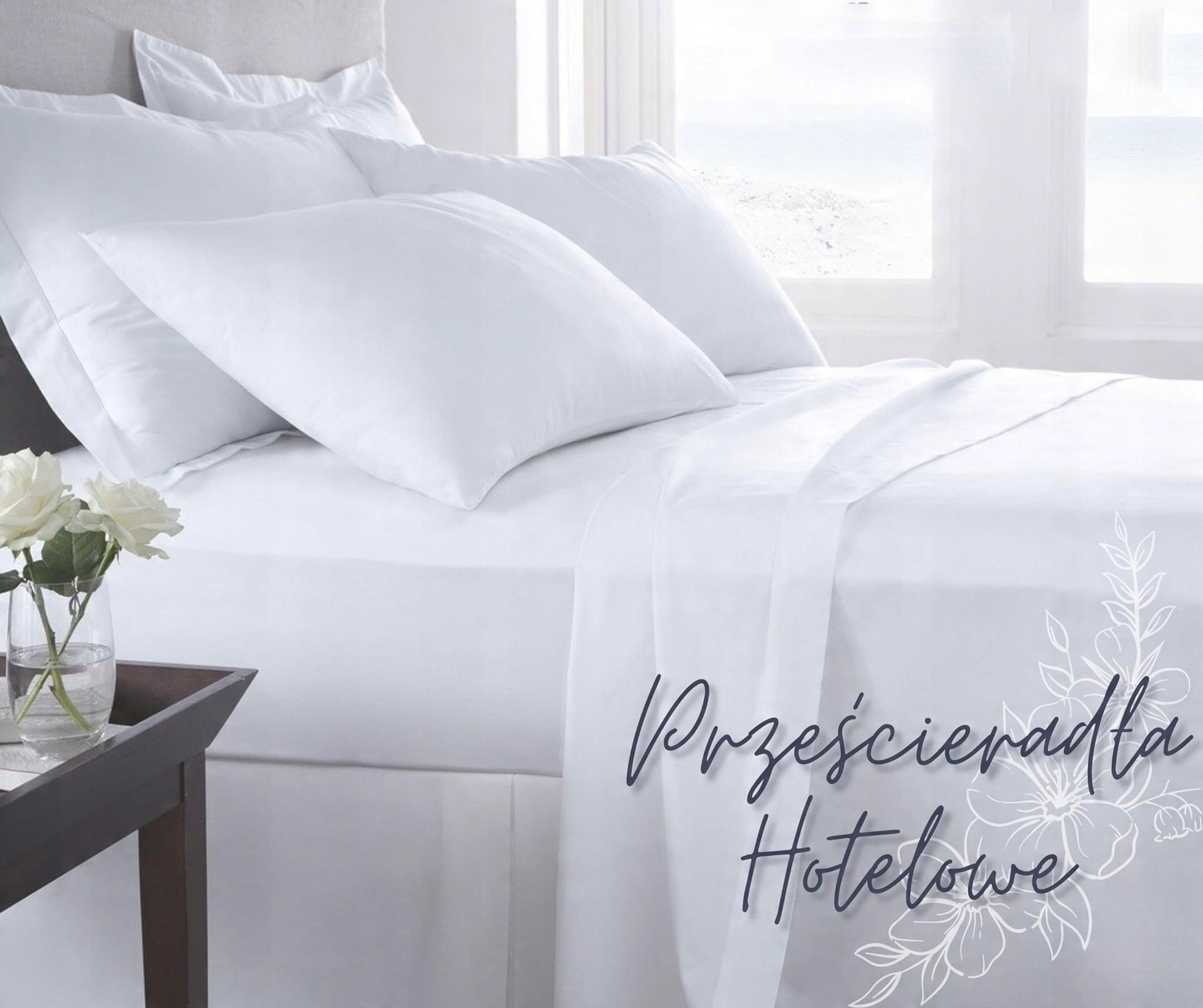 

Prześcieradło Hotelowe 160x260 białe 50% bawełna