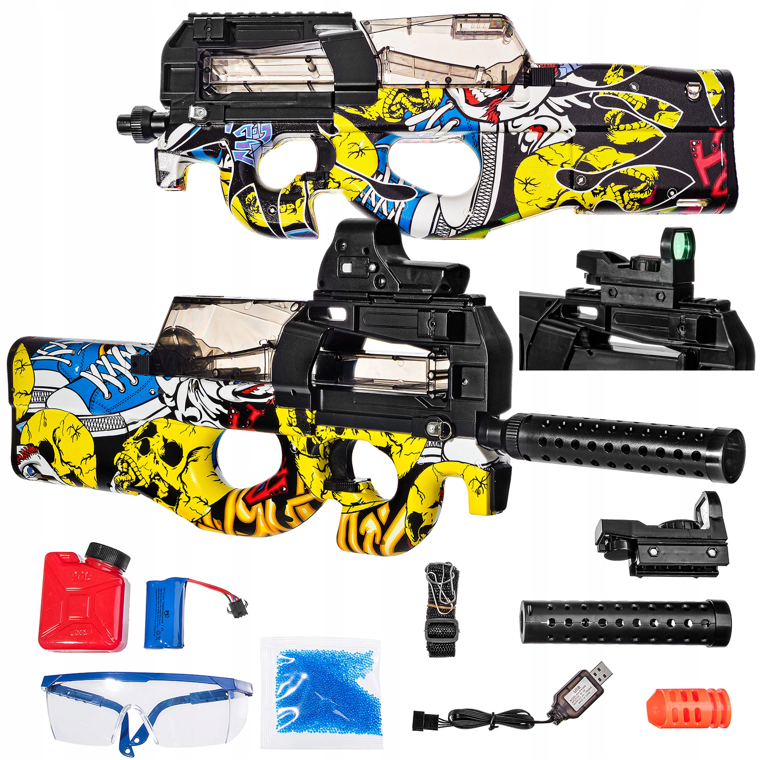 P90 DUŻY PISTOLET KARABIN AUTOMAT NA KULKI ŻELOWE WODNE ORBEEZ BEZPIECZNY Rodzaj karabiny