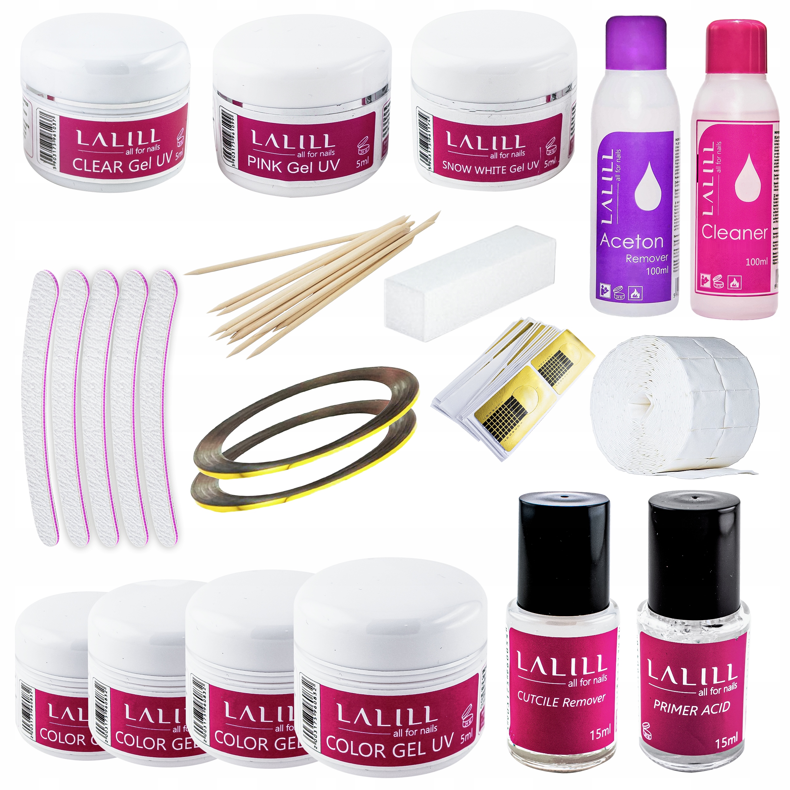 

Zestaw Żelowy Do Manicure 7X Żel Akcesoria Ozdoby
