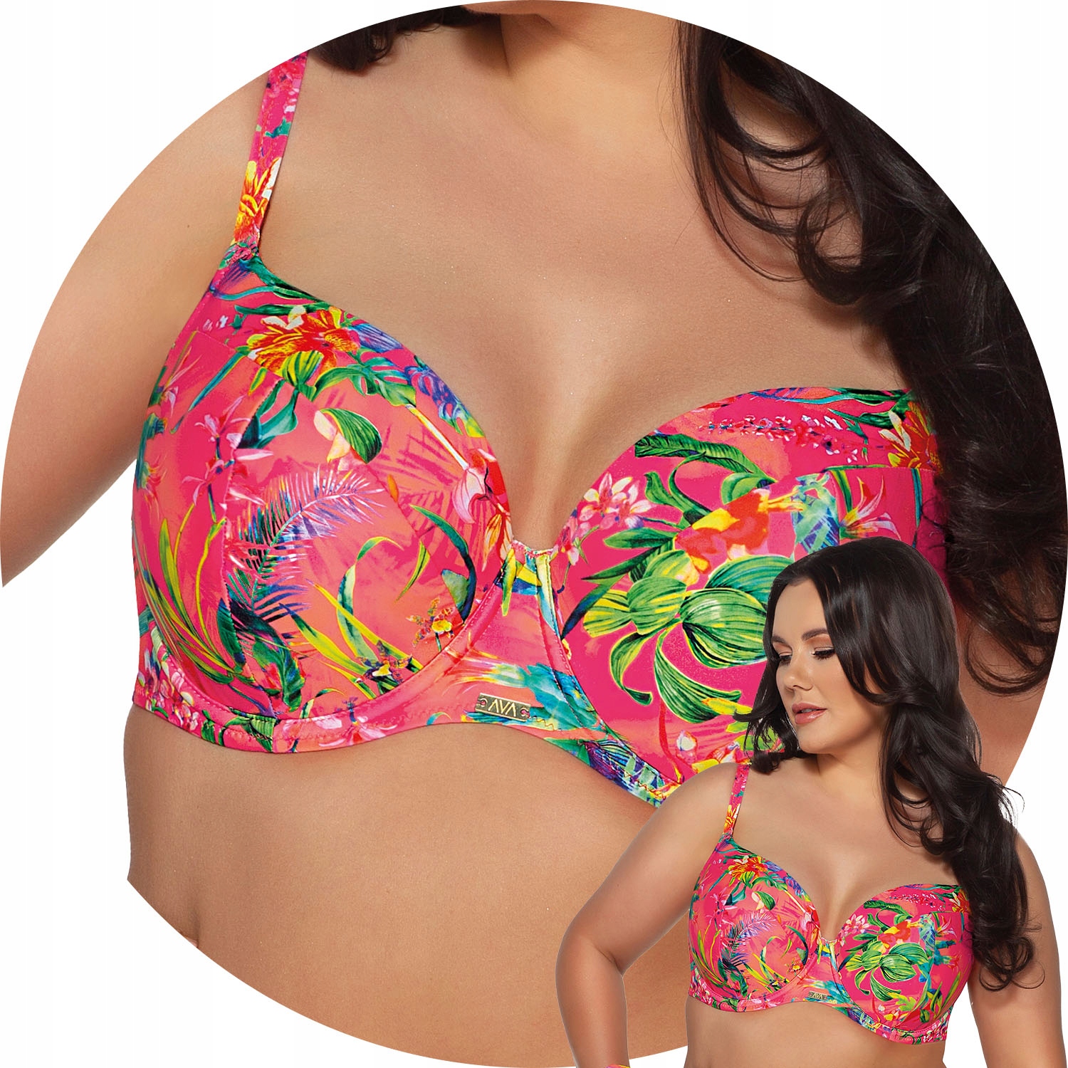 Ava SK-191 raspberry charm 85B Plavkový kostým Vyztužená Podprsenka