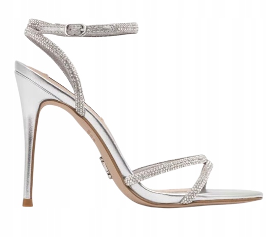Steve Madden Stříbrné Lodičky Se Zirkony A Proužky 41 T6A