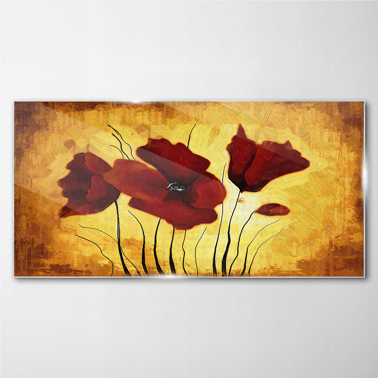 

Obraz na ścianę szklany Malarstwo kwiaty 140x70 cm