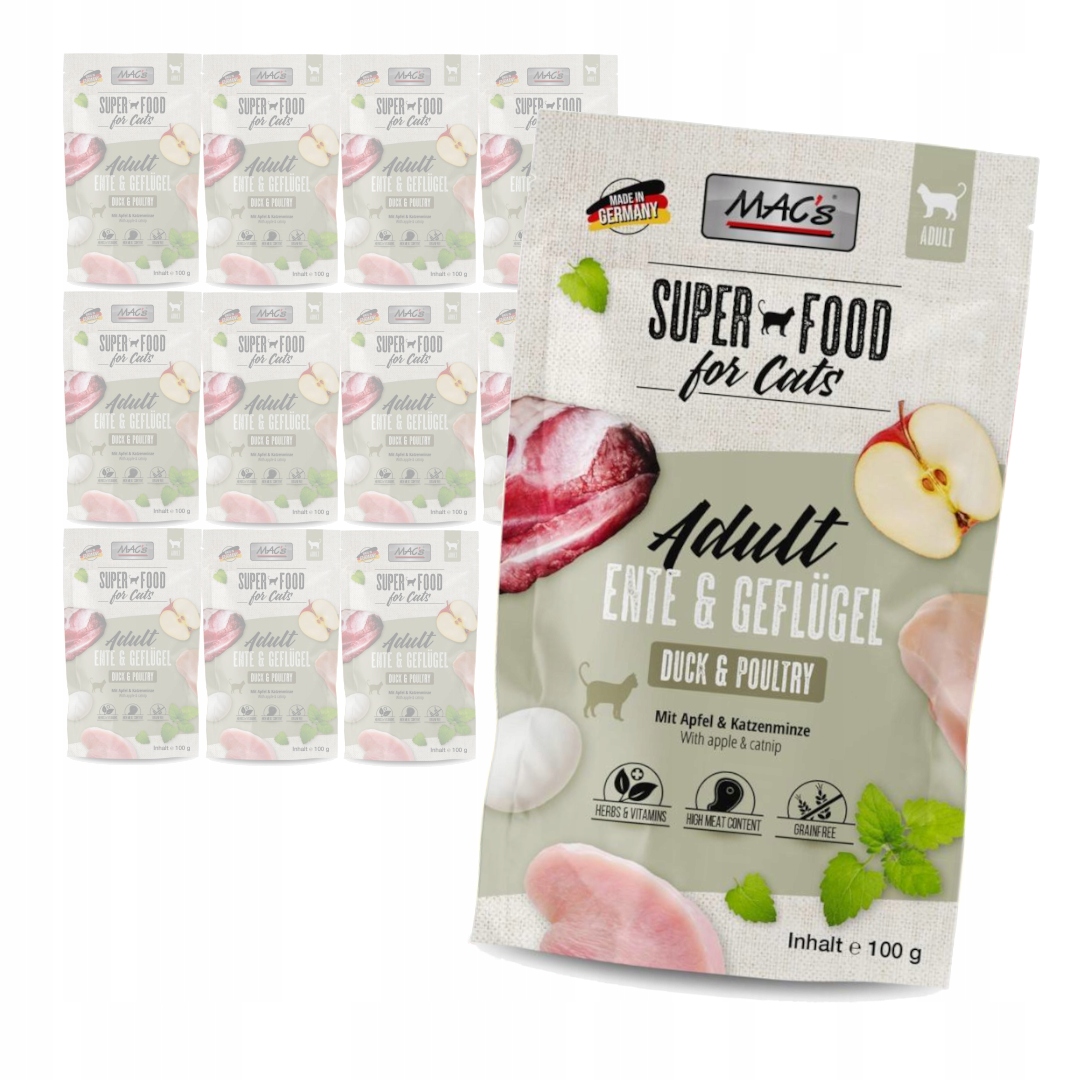 Levně MAC's Mokré Krmivo Pro Kočky a drůbeží 12x100g