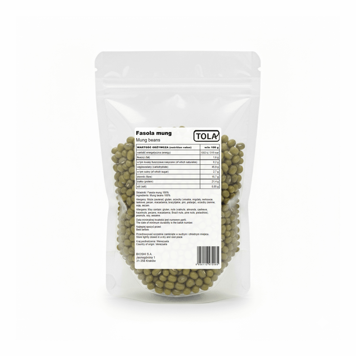 Levně Fazole mungo 25 kg – přírodní, do pokrmů a polévek, vysoká kvalita Tola