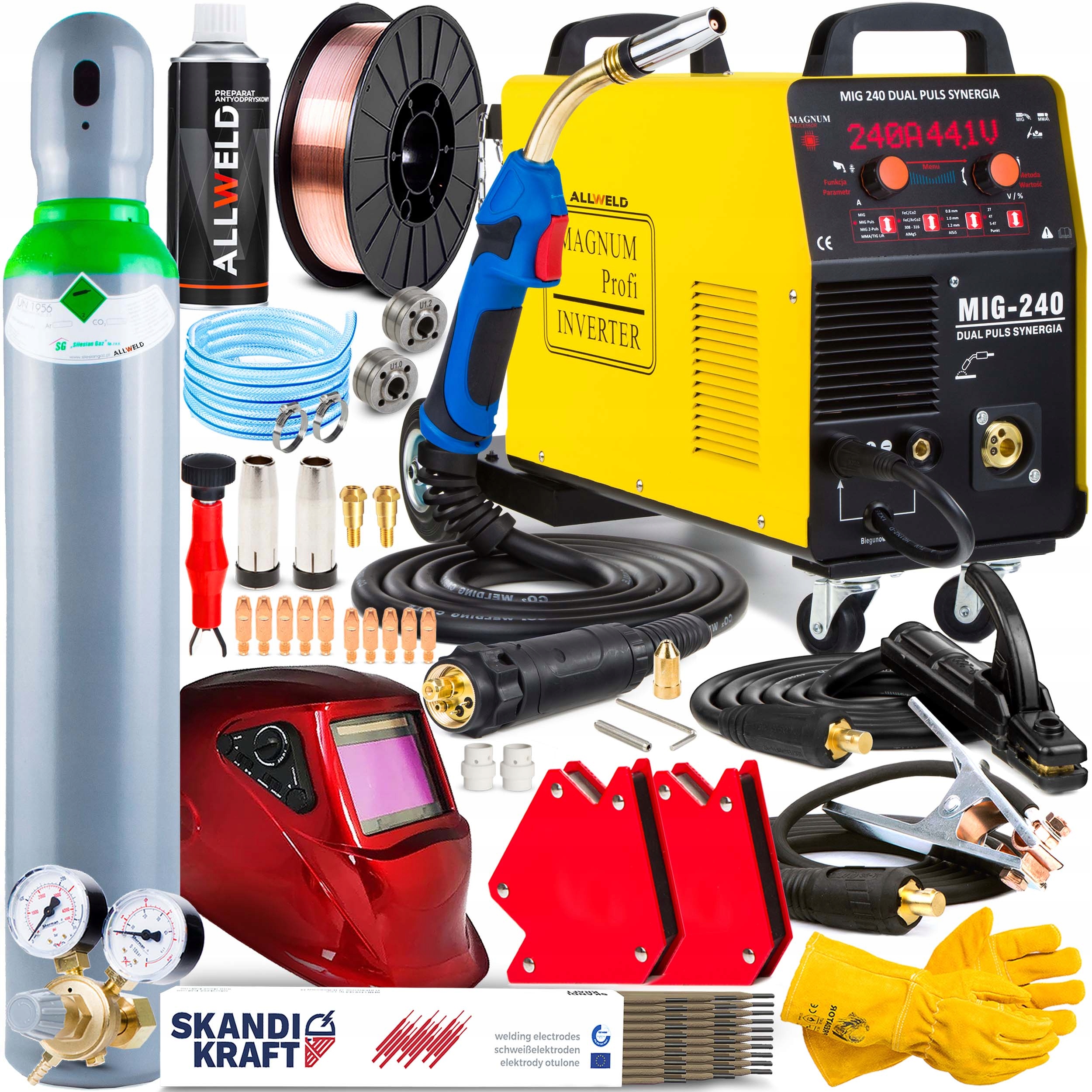 ЗВАРЮВАЛЬНИЙ АПАРАТ MAGNUM 240 ІМПУЛЬСНА СИНЕРГІЯ IGBT MMA TIG ALU