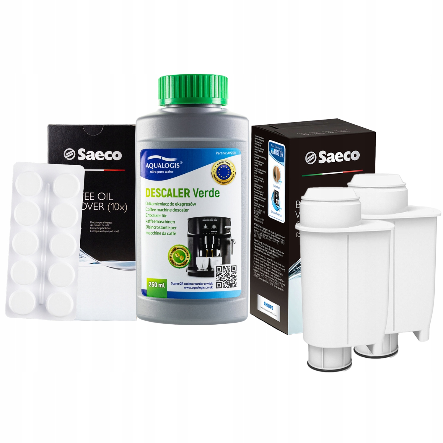 Tabletky Saeco Odvápňovač 250 ml 2x filtr do kávovaru Intenza+