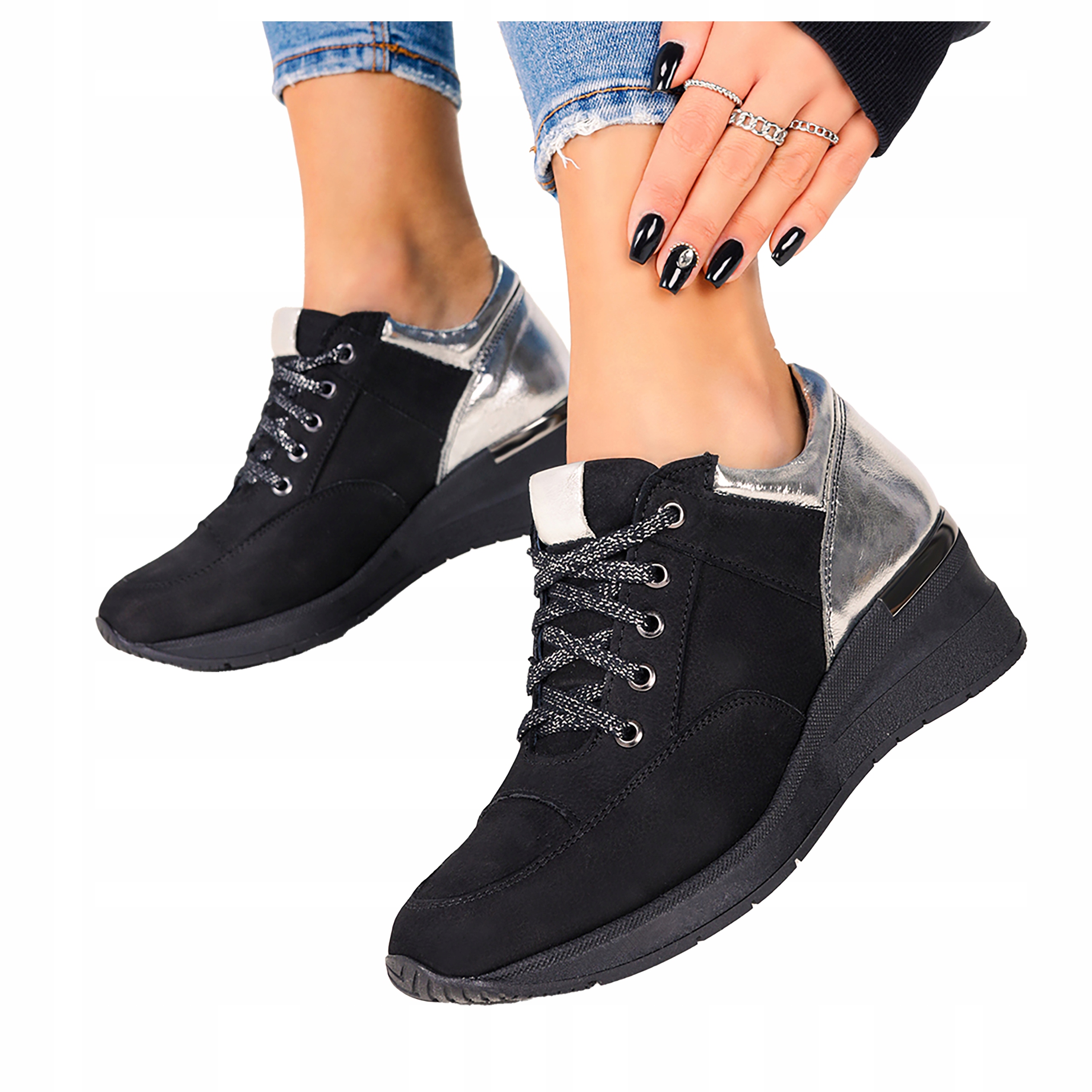 Sneakersy Buty Sportowe Na Koturnie Skóra Pl r 39