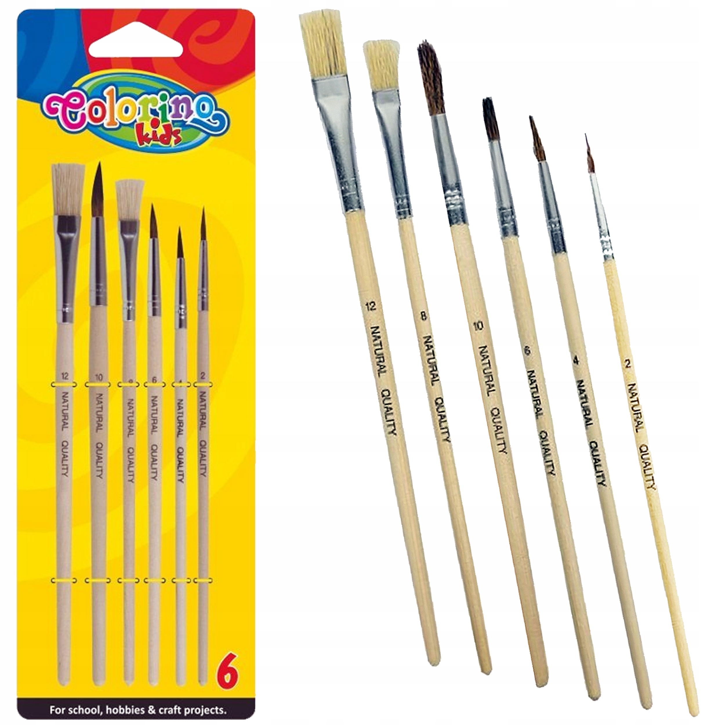 

Pędzle Pędzelki Szkolne Colorino Kids Zestaw 6szt
