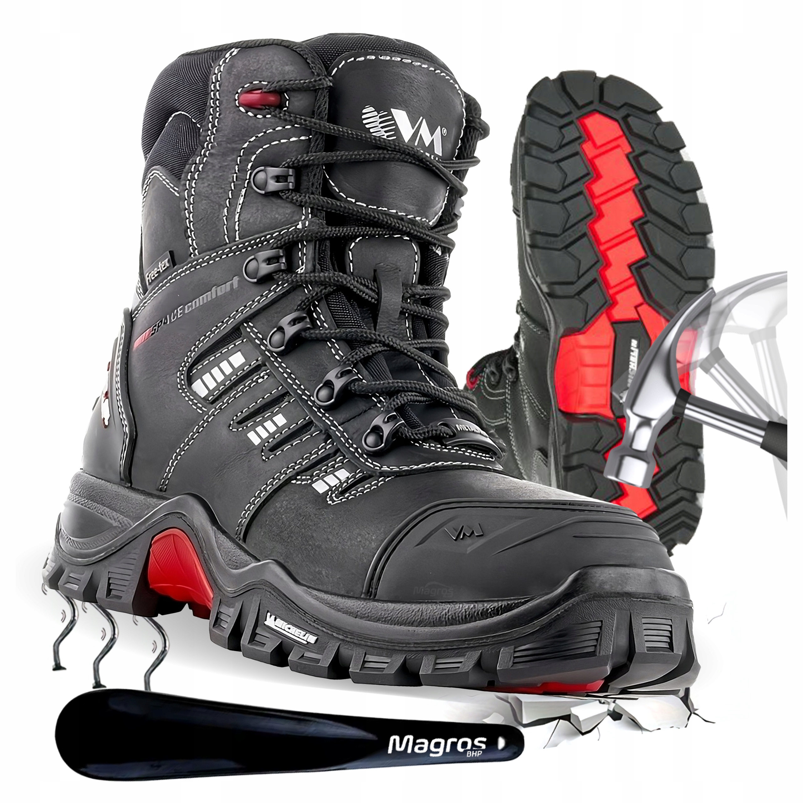 Ochranné pracovní boty Vysoké voděodolné boty VM Michelin Portland S3