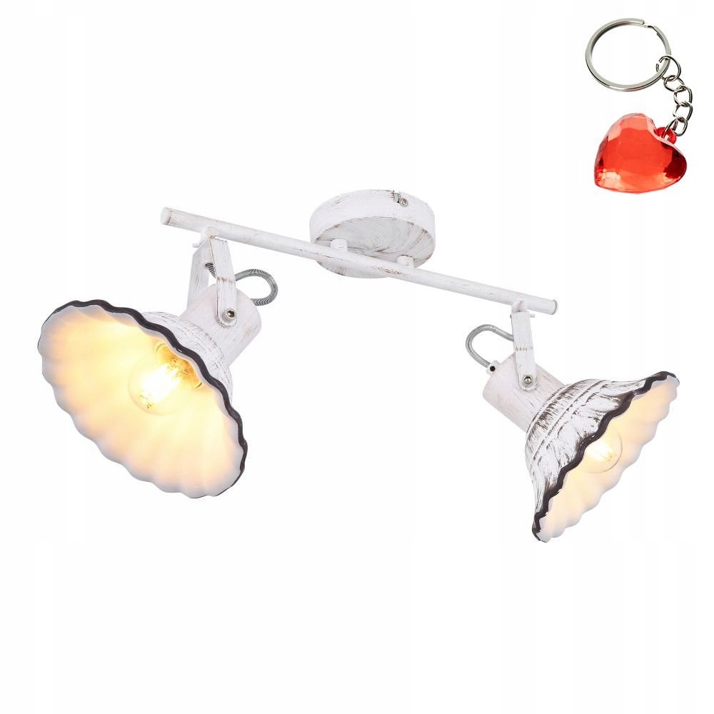 Lampa reflektor do obývačky spot 2xE27 keramická biela Jowita 54050-2 Globo