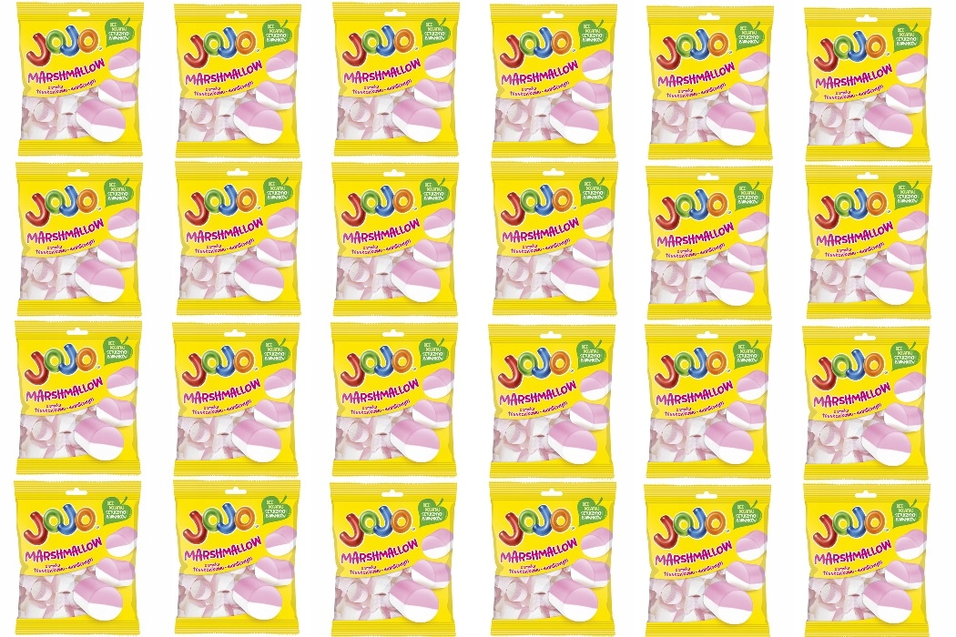 Levně 24x 86g Jojo Marshmallows jahoda vanilka karton