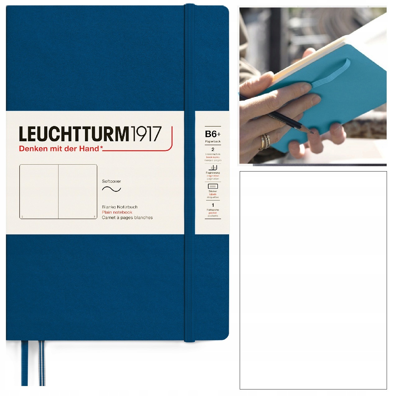LEUCHTTURM1917 Notatnik Notes B6 Gładki miękki szkicownik zeszyt Indigo