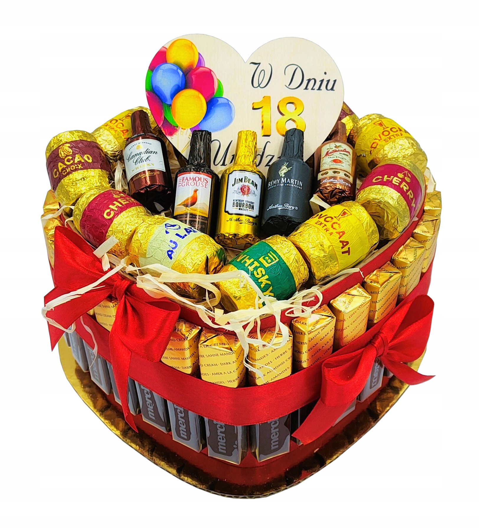 Dort Merci Dárkový koš Narozeniny Jmeniny Sada sladkostí Dárek 30 40