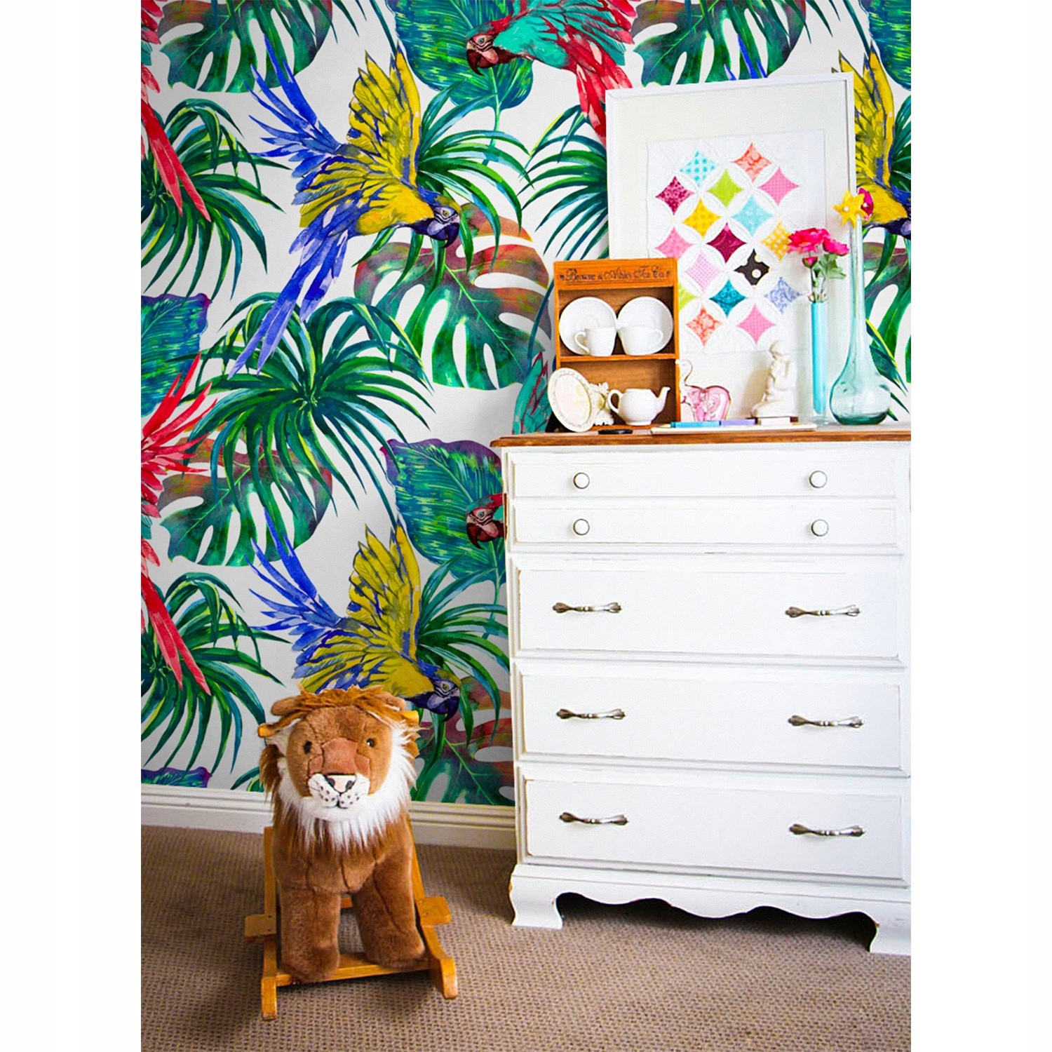 

Tapeta flizelina Bajeczne papugi 250x104 cm + klej