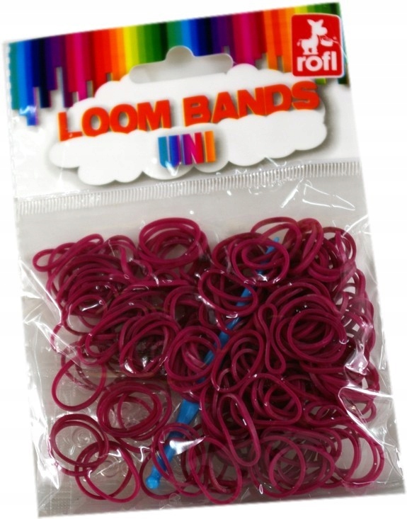 

Bordowe gumki do bransoletek Loom Bands 200