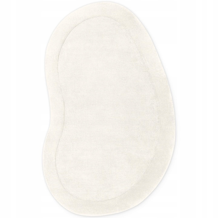 Koberec 125 x 200 cm, ručně tkaný, krémový s měkkými štětinami