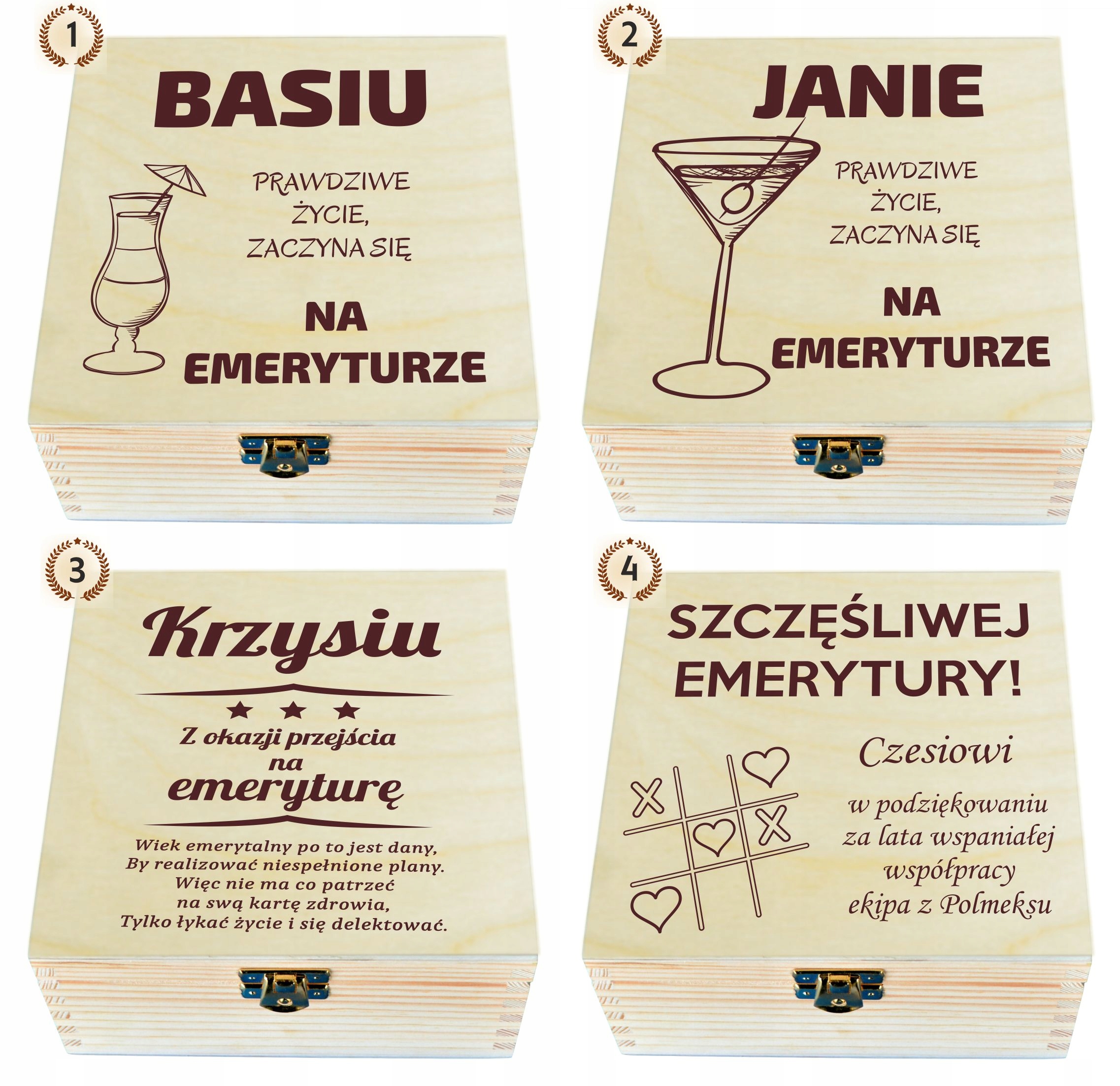 ZESTAW PREZENT DLA EMERYTKI EMERYTA GRAWER IMIĘ Marka DecoLaser