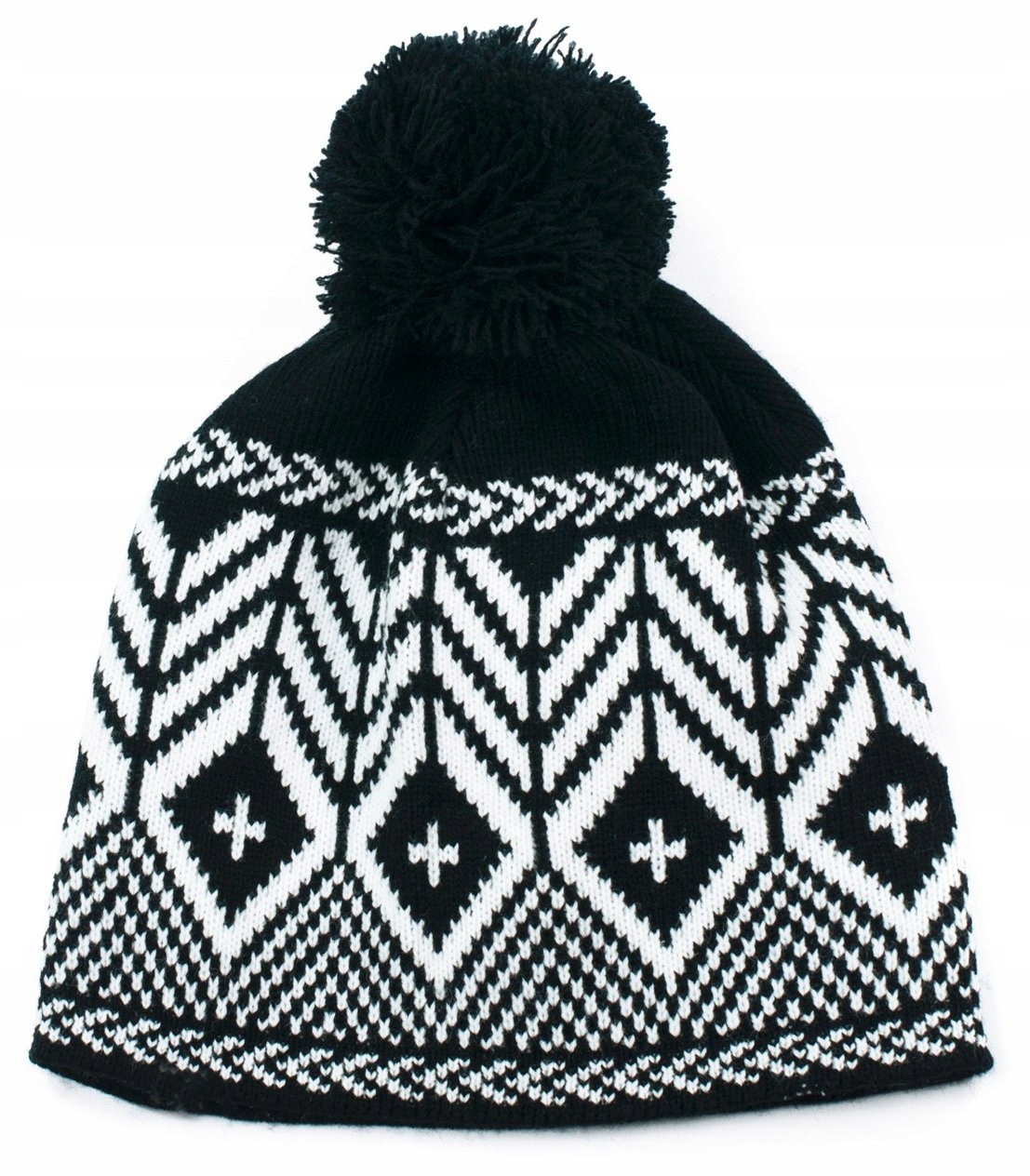 

Szaleo czapka Graficzna na zimę pompon cz14310-3