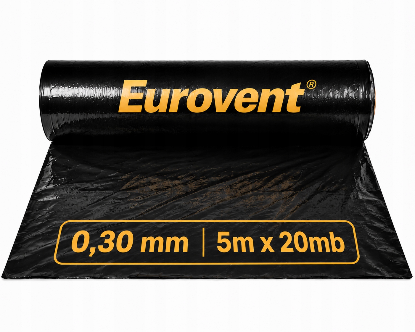 Fólie Stavební Eurovent 0,3 Černá Silná Izolační Ochranná 0,30 mm 5x20 m