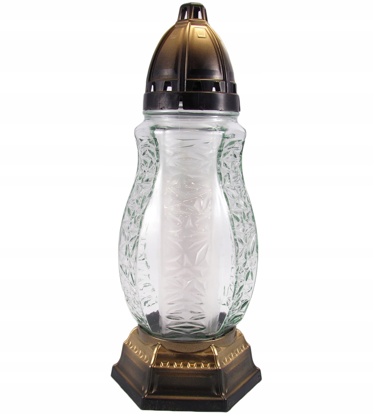 

Znicz szklany lampion bez ozdób na grób