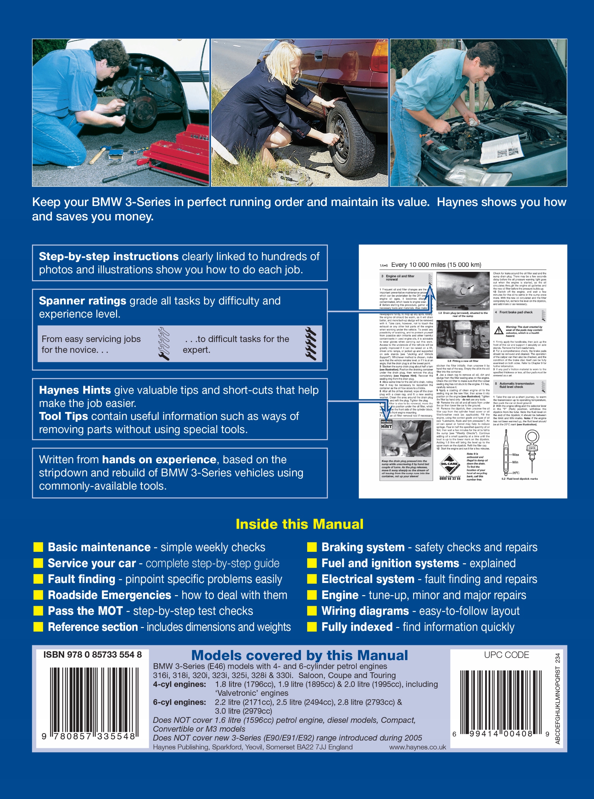 SAM NAPRAWIAM SAMOCHÓD BMW SERII 3 E46 316i ( 98-05 ) PORADNIK HAYNES Tematyka Samochody osobowe