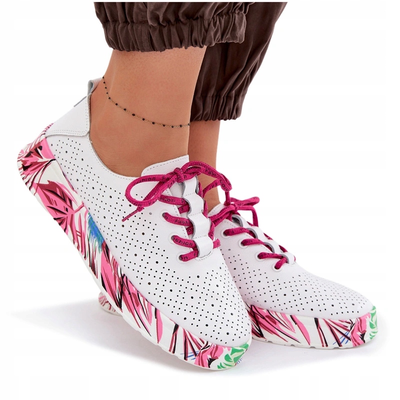 Dámské Polobotky Vzorovaná Platforma Comfort Shoes Lehké Fuchsiové 38