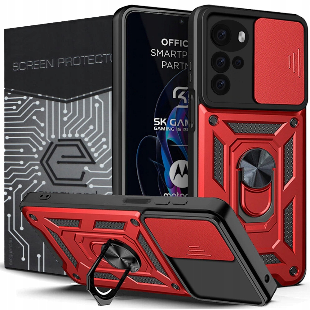 

Case Ring Etui Pancerne+szkło do Motorola Moto G22