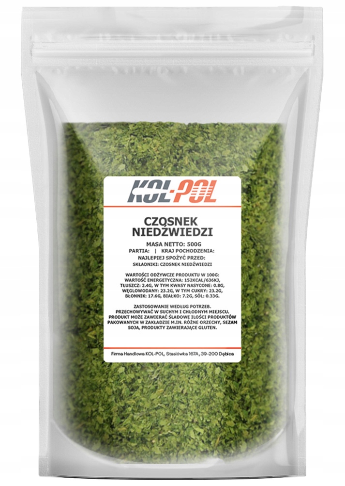 Levně Česnek medvědí 500 g Sušené přírodní aroma Kol-Pol