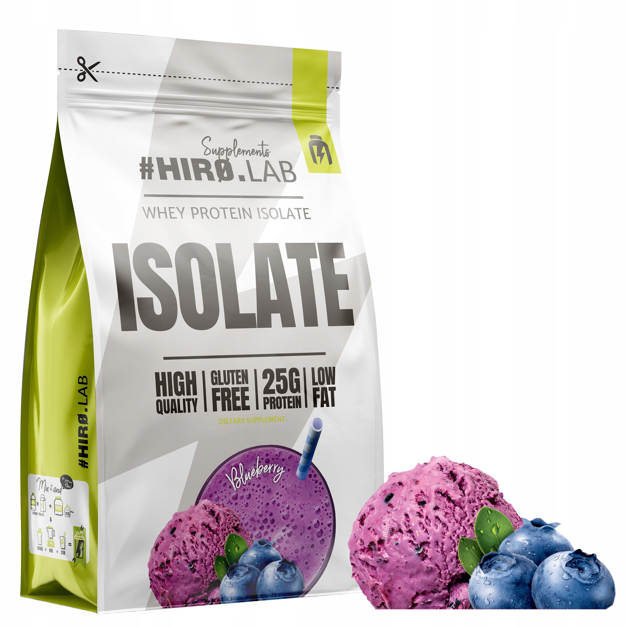 Protein Bílkoviny Izolát Whey Protein 700 g Wpi Borůvka Hiro.lab