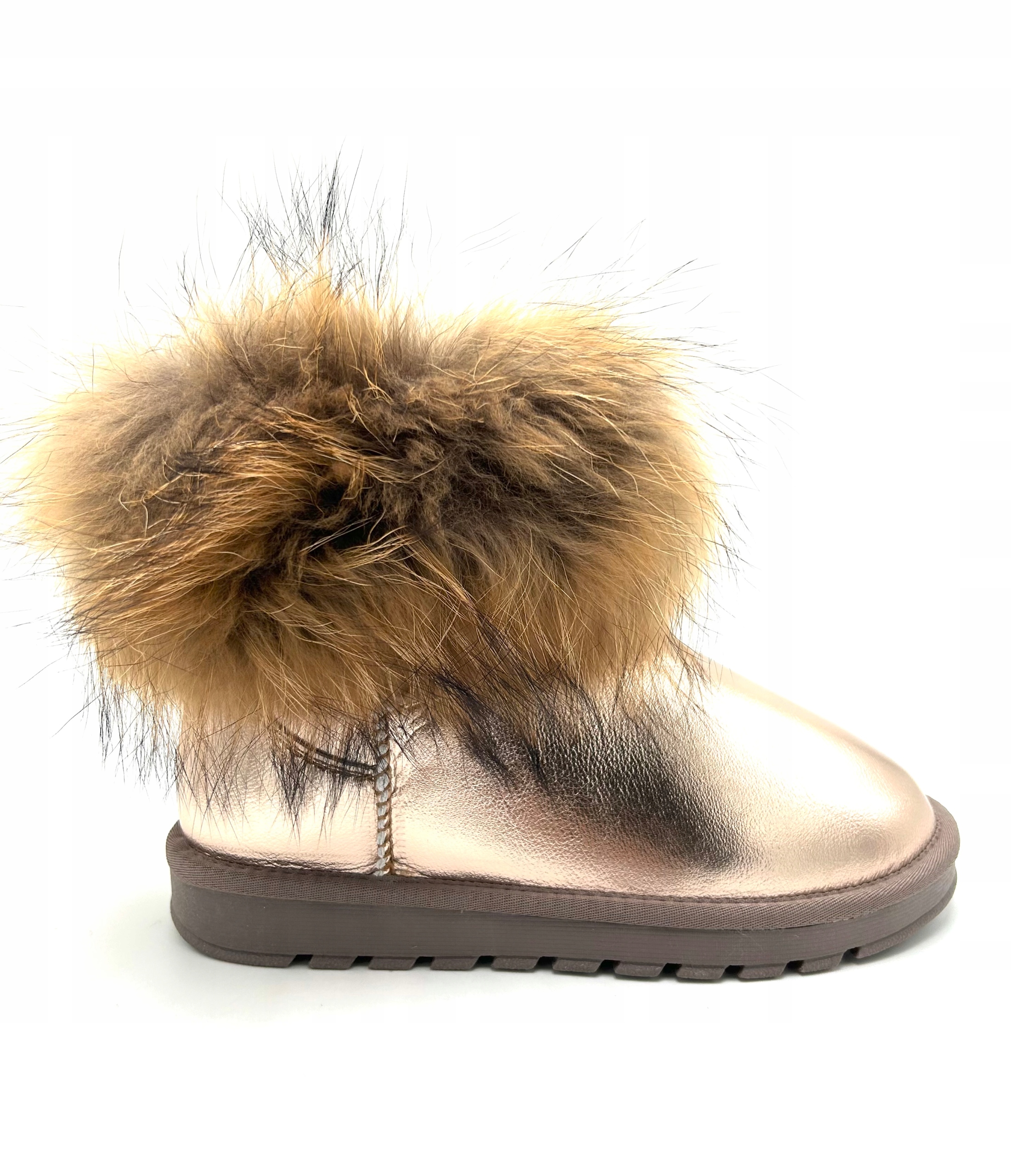 ŚNIEGOWCE EMU MUKLUKI ESKIMOSKI Z PRAWDZIWYM FUTREM JENOTA SKÓRA ZŁOTE 40 Kod producenta W5820-1