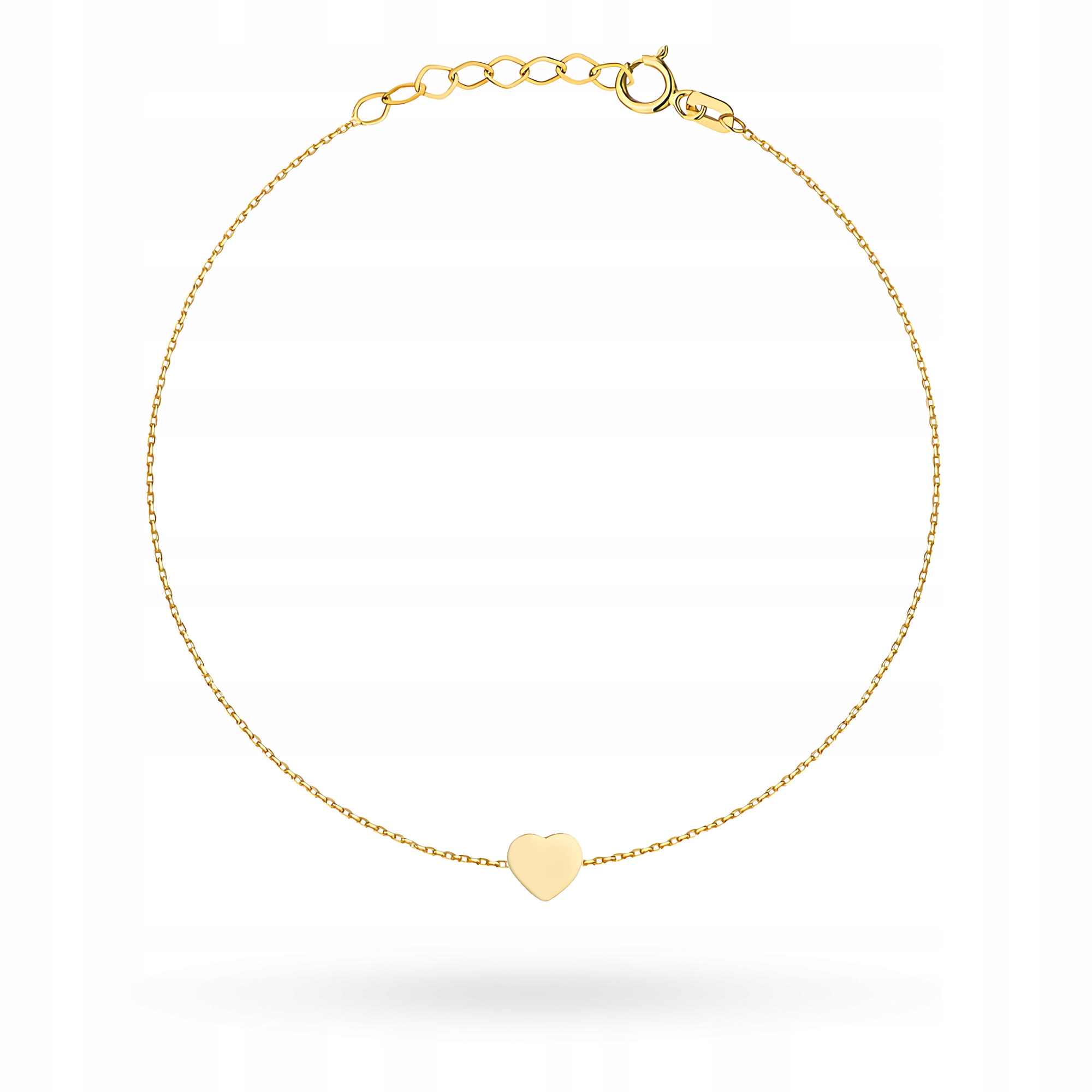 Zlatý Ženský Náramek pr. 585 s jemným srdíčkem 14k